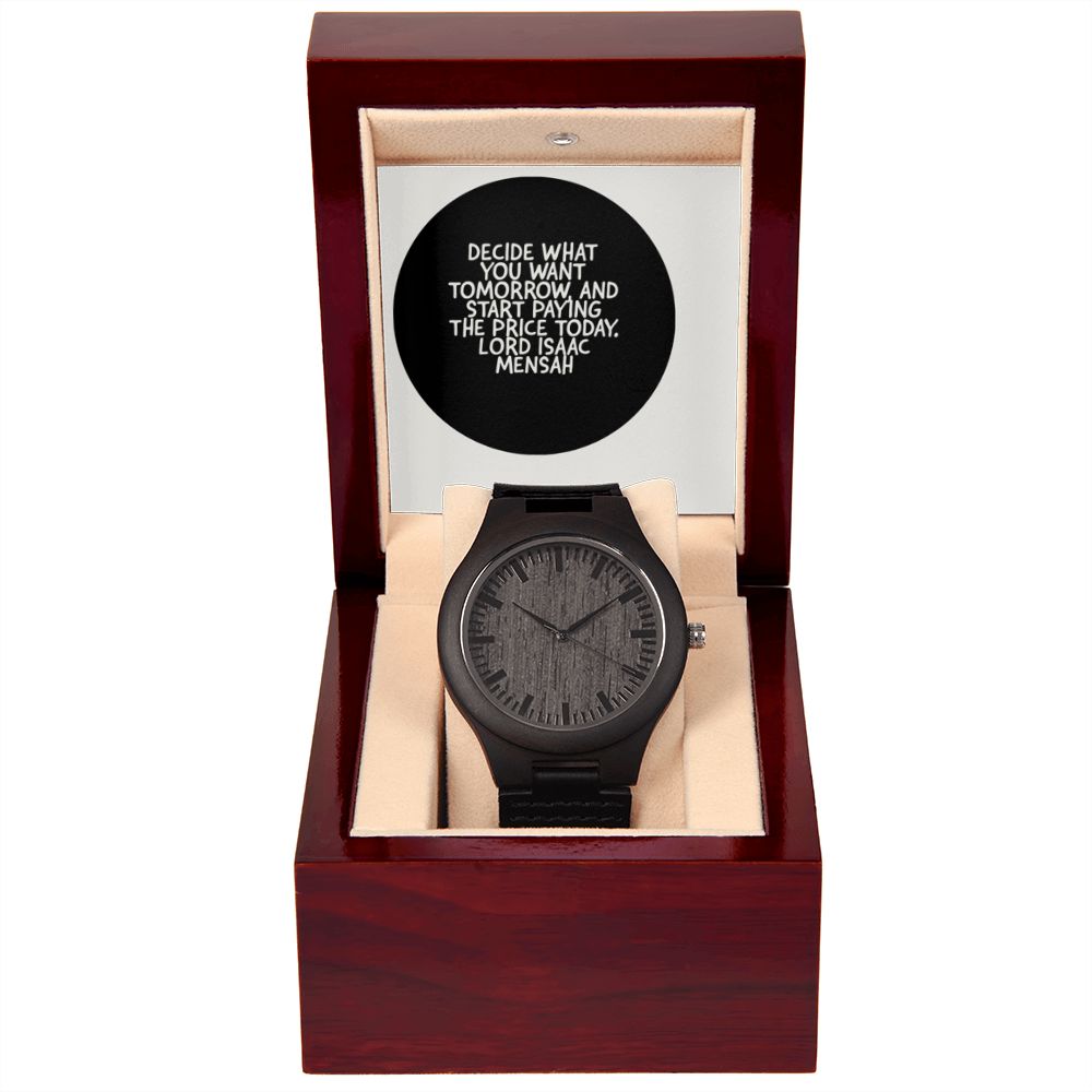 IKE MENS QUOTE WOODEN WATCH