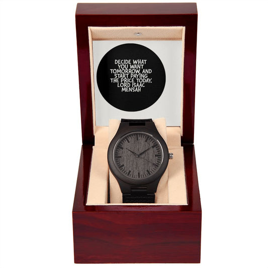 IKE MENS QUOTE WOODEN WATCH