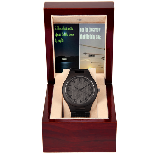 IKE MENS SCRIPTURE COLLAGE WOODEN WATCH