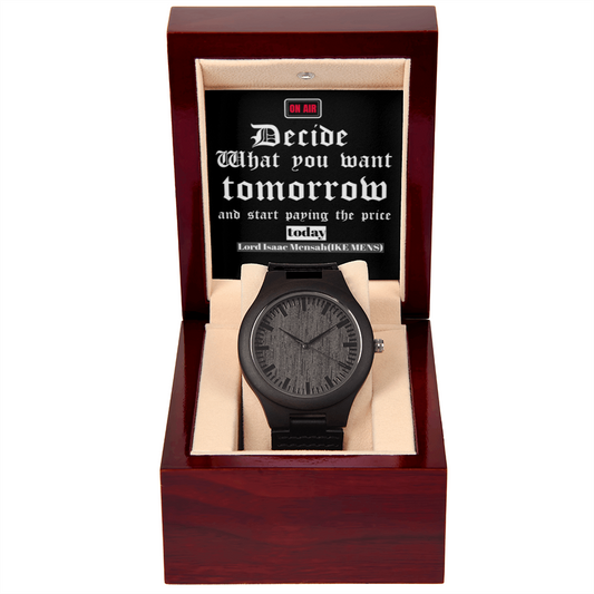 IKE MENS QUOTE WOODEN WATCH