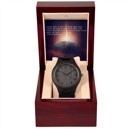 IKE MENS QUOTE WOODEN WATCH