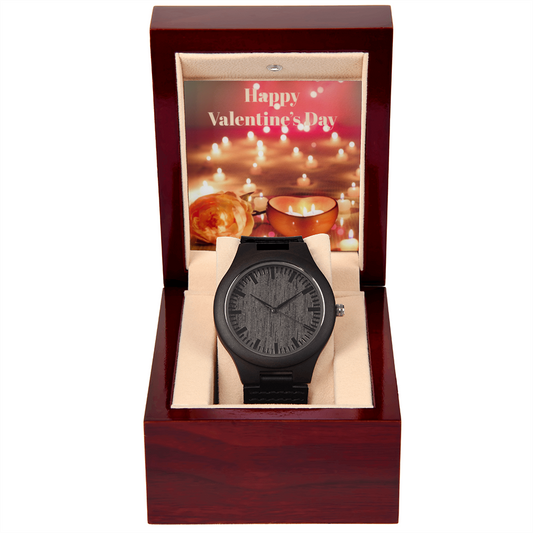 HAPPY VALENTINE'S DAY WOODEN WATCH
