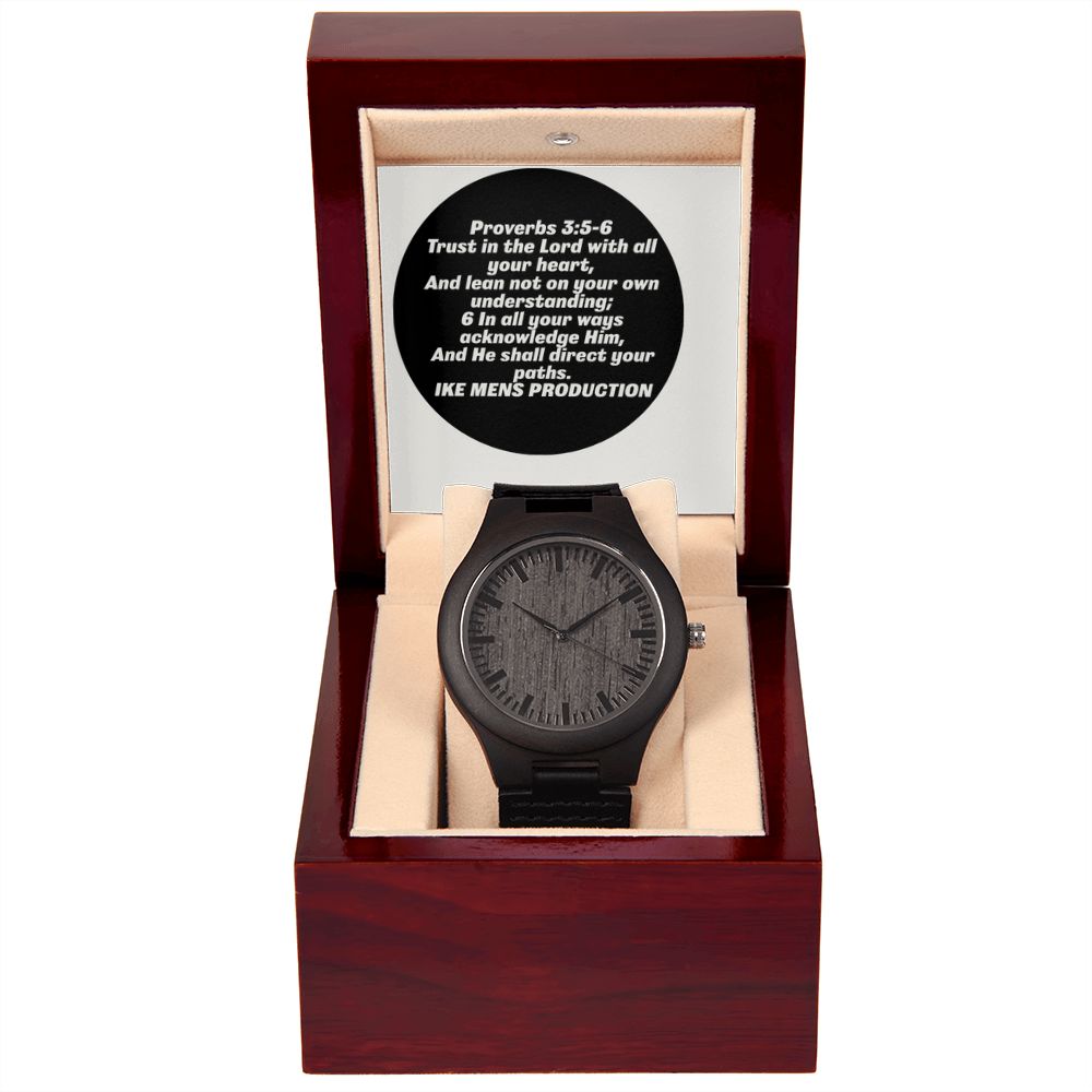 WOODEN WATCH WITH PROVERBS