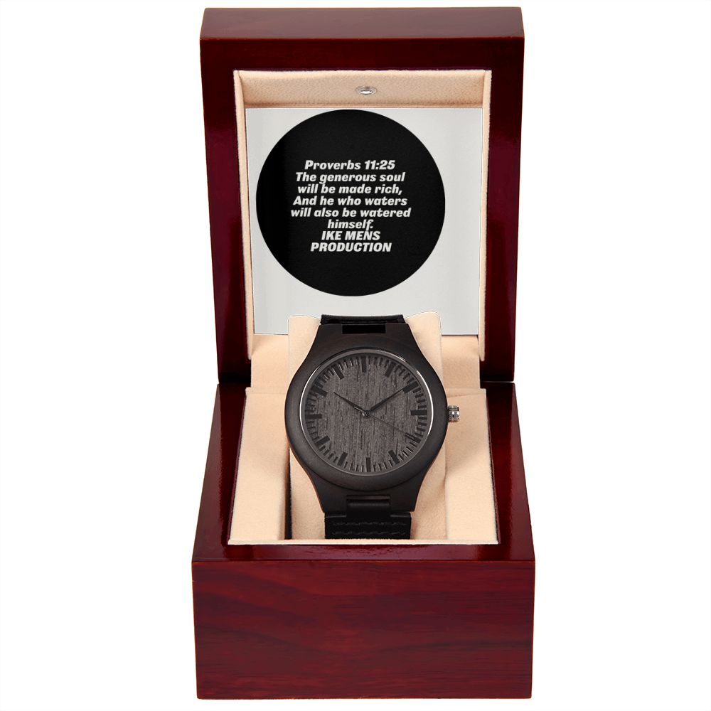WOODEN WATCH WITH PROVERBS