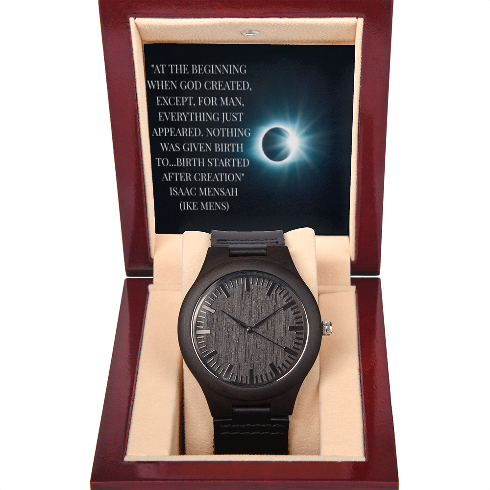 IKE MENS QUOTE WOODEN WATCH