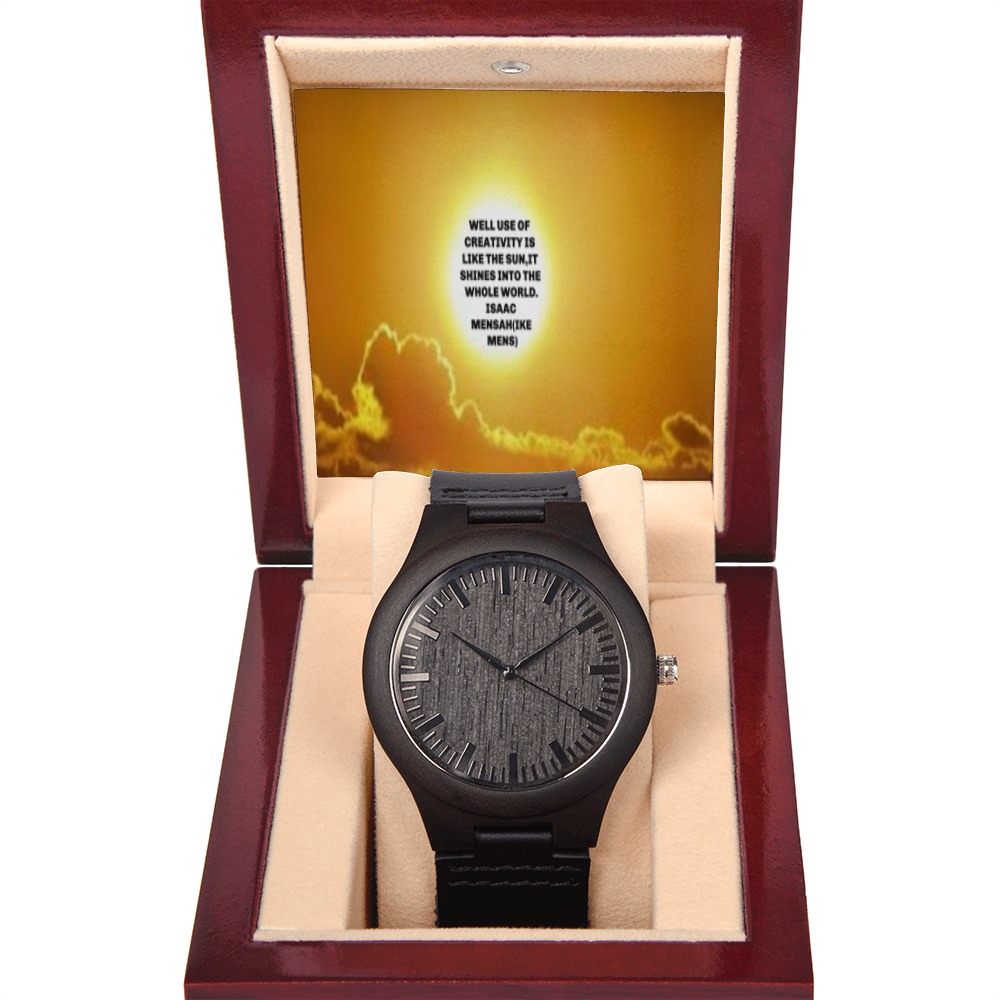 IKE MENS QUOTE WOODEN WATCH