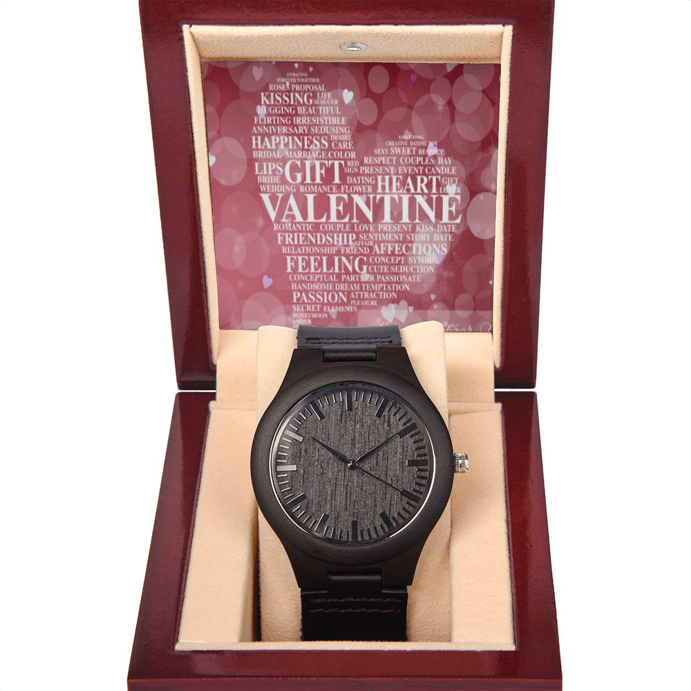 HAPPY VALENTINE'S DAY WOODEN WATCH