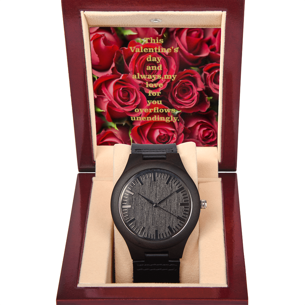HAPPY VALENTINE'S DAY WOODEN WATCH