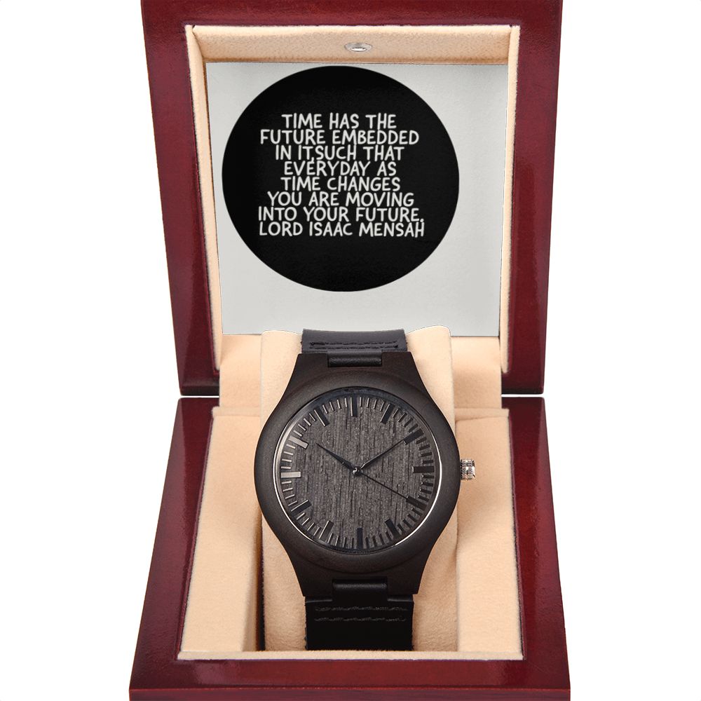 IKE MENS QUOTE WOODEN WATCH