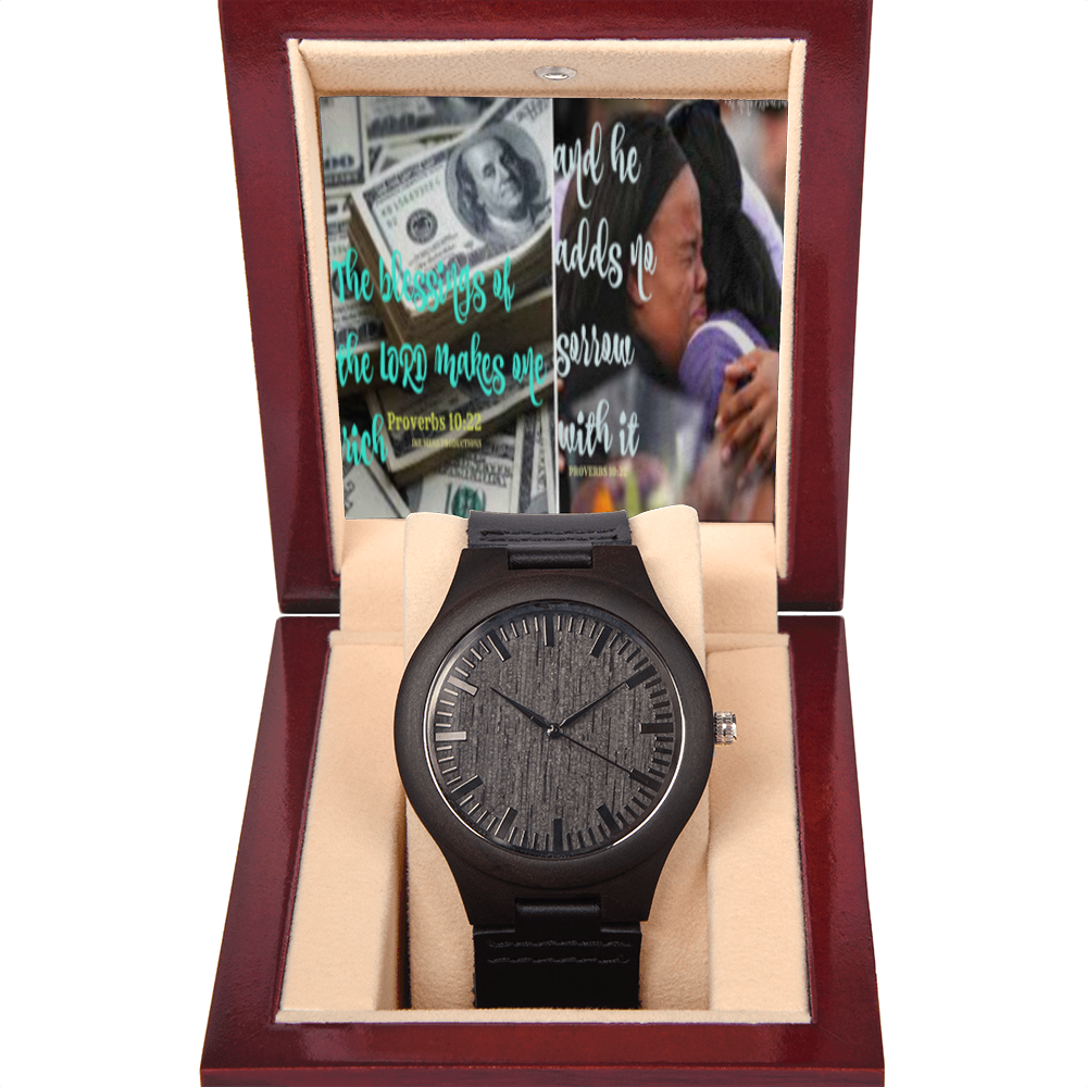 IKE MENS SCRIPTURE COLLAGE WOODEN WATCH