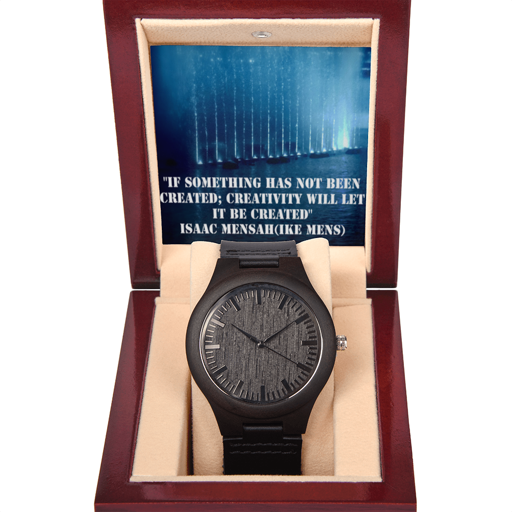 IKE MENS QUOTE WOODEN  WATCH