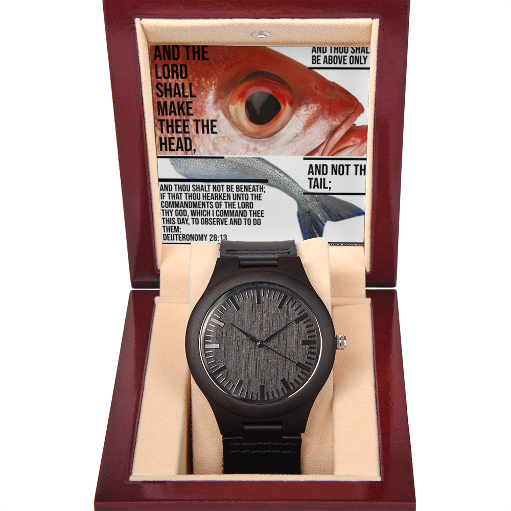 IKE MENS SCRIPTURE COLLAGE WOODEN WATCH