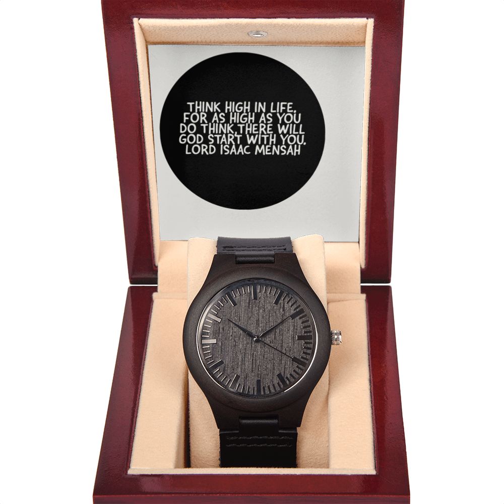 IKE MENS QUOTE WOODEN WATCH