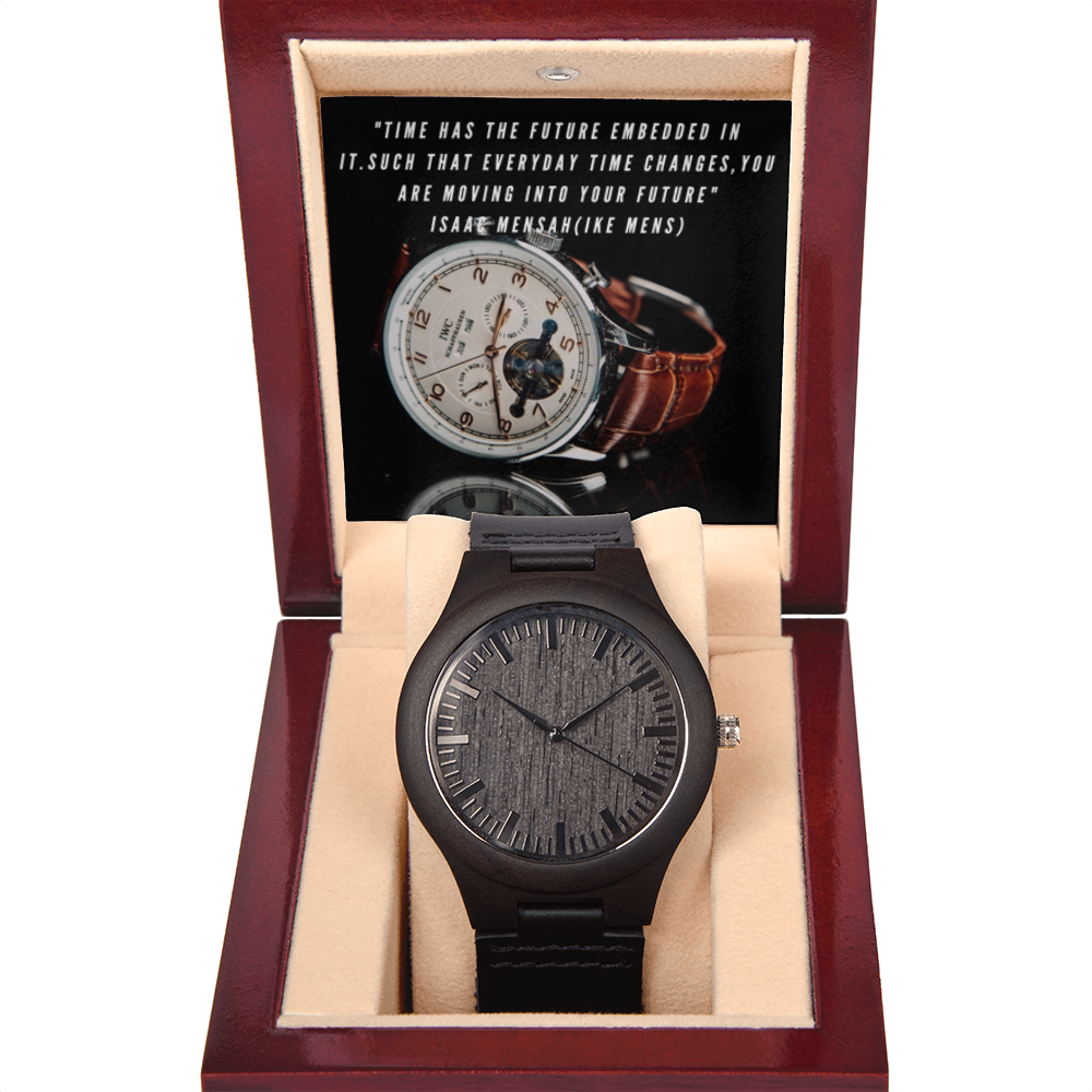 IKE MENS QUOTE WOODEN WATCH
