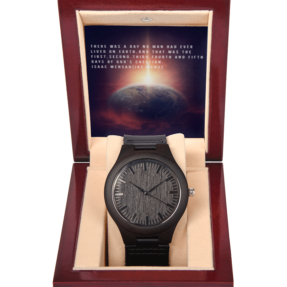 IKE MENS QUOTE WOODEN WATCH