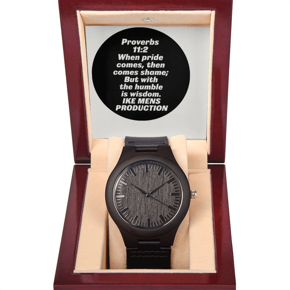 WOODEN WATCH WITH PROVERBS