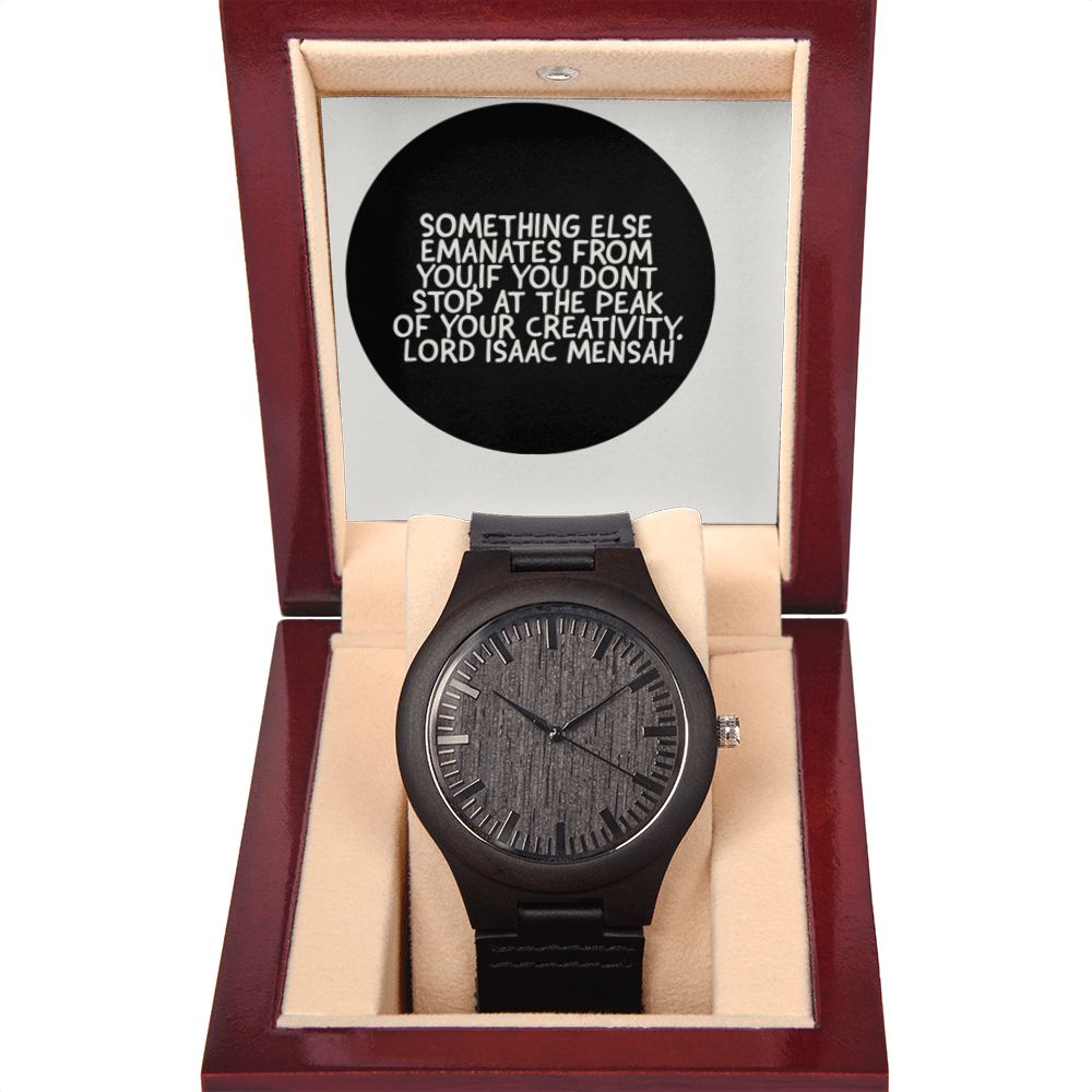 IKE MENS QUOTE WOODEN WATCH