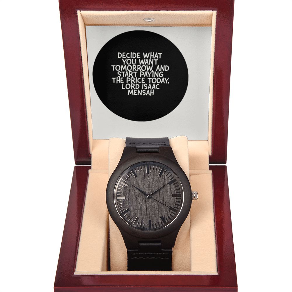 IKE MENS QUOTE WOODEN WATCH
