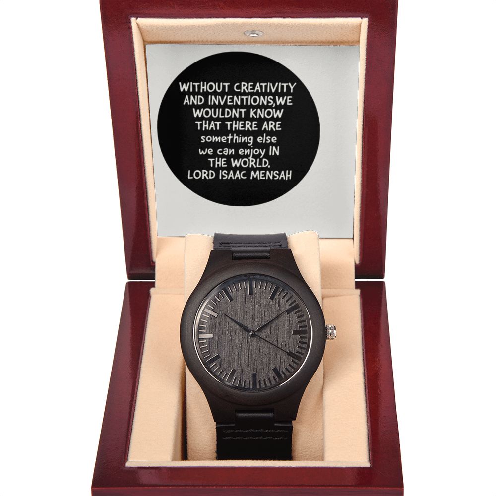 IKE MENS QUOTE WOODEN WATCH