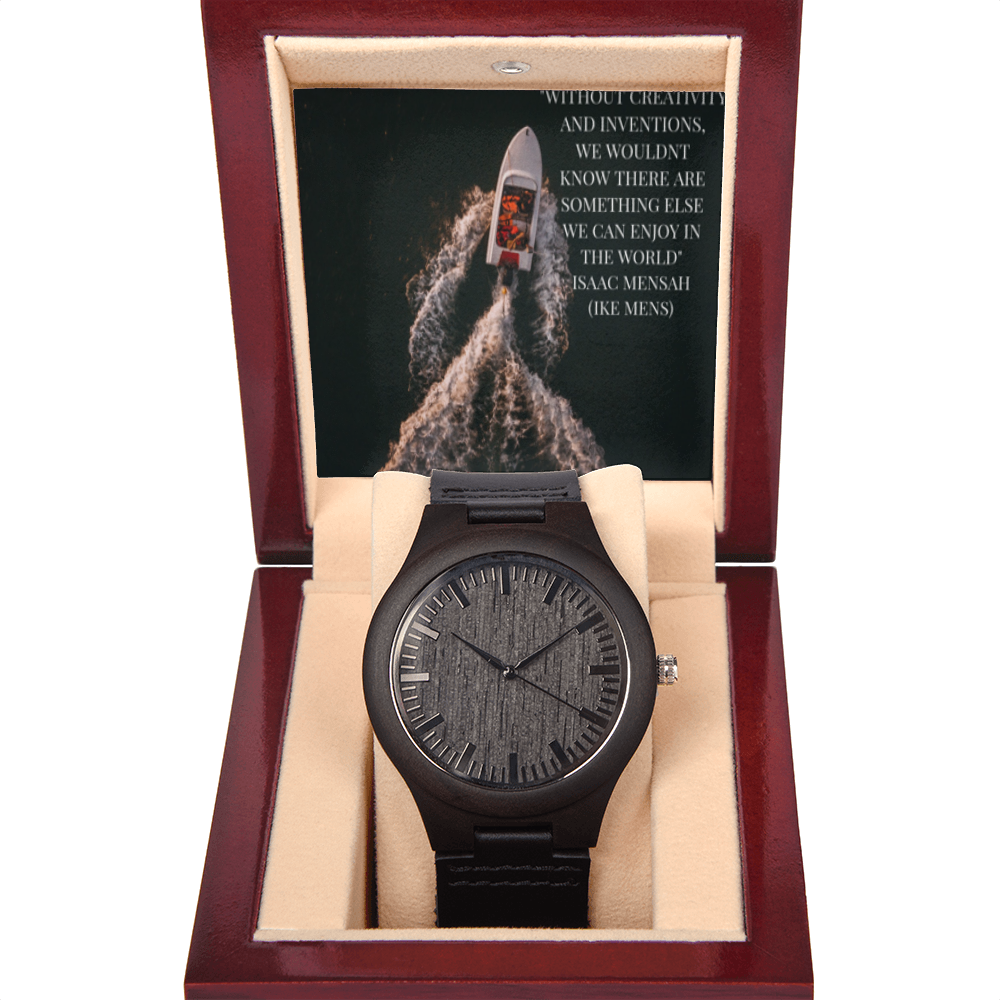IKE MENS QUOTE WOODEN WATCH