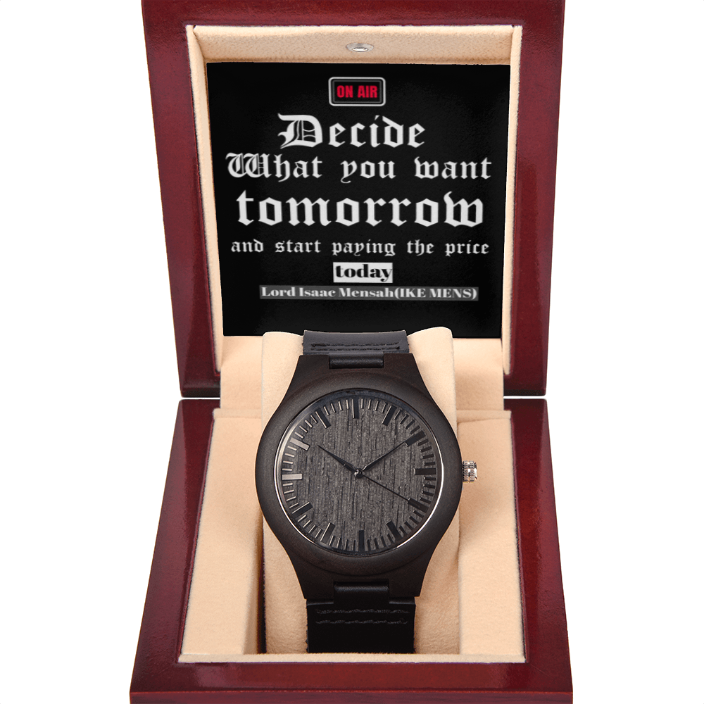 IKE MENS QUOTE WOODEN WATCH