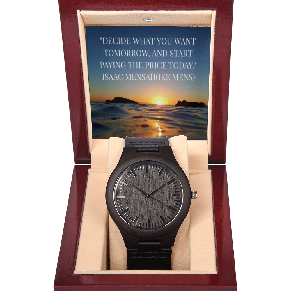 IKE MENS QUOTE WOODEN WATCH