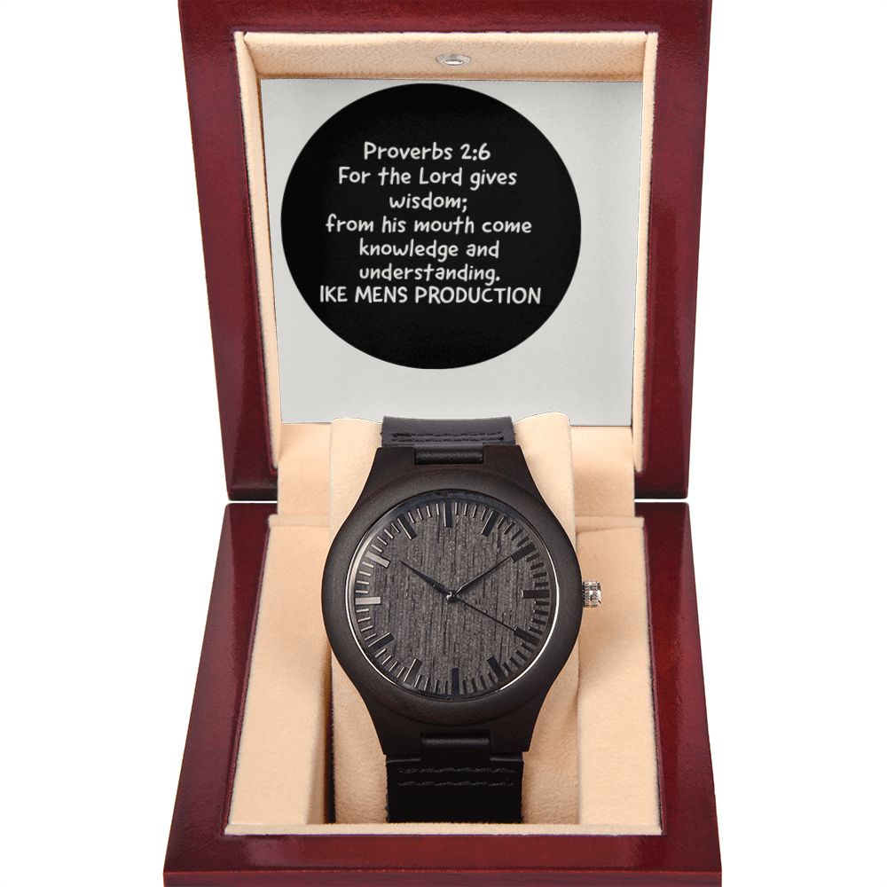 WOODEN WATCH WITH PROVERBS