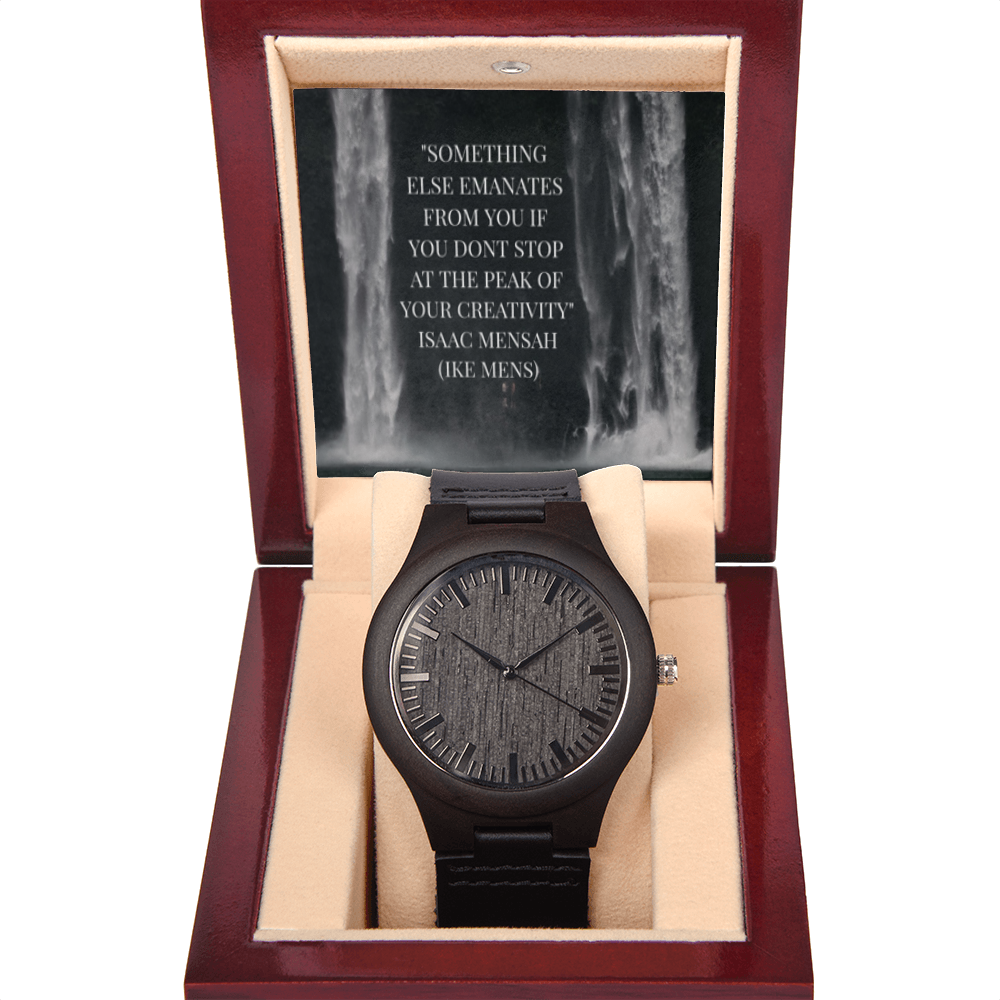 IKE MENS QUOTE WOODEN WATCH