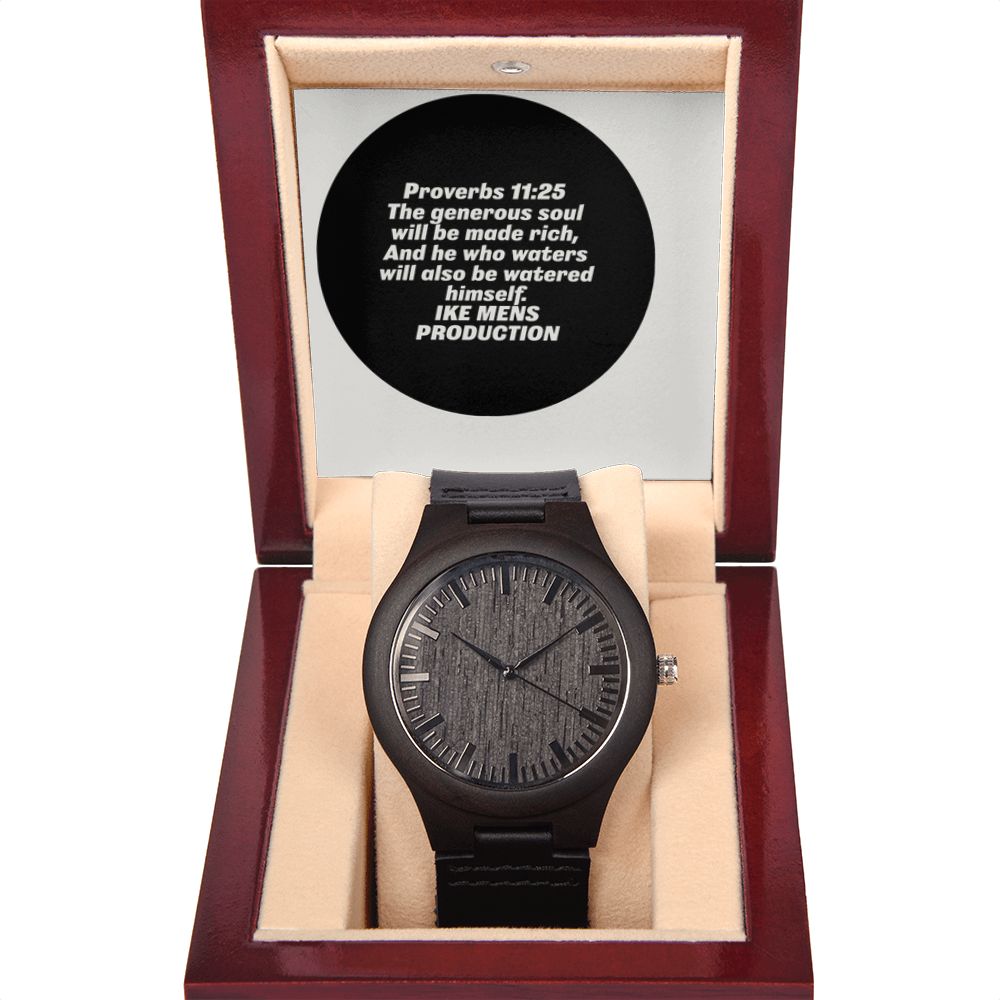 WOODEN WATCH WITH PROVERBS