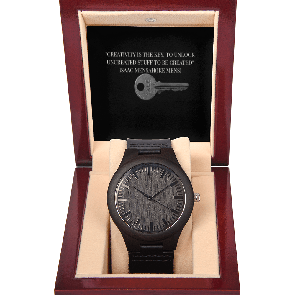 IKE MENS QUOTE WOODEN WATCH