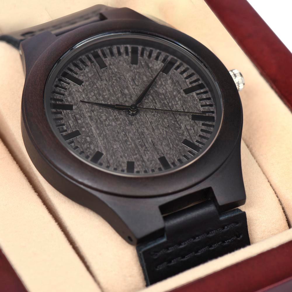 WOODEN WATCH WITH PROVERBS