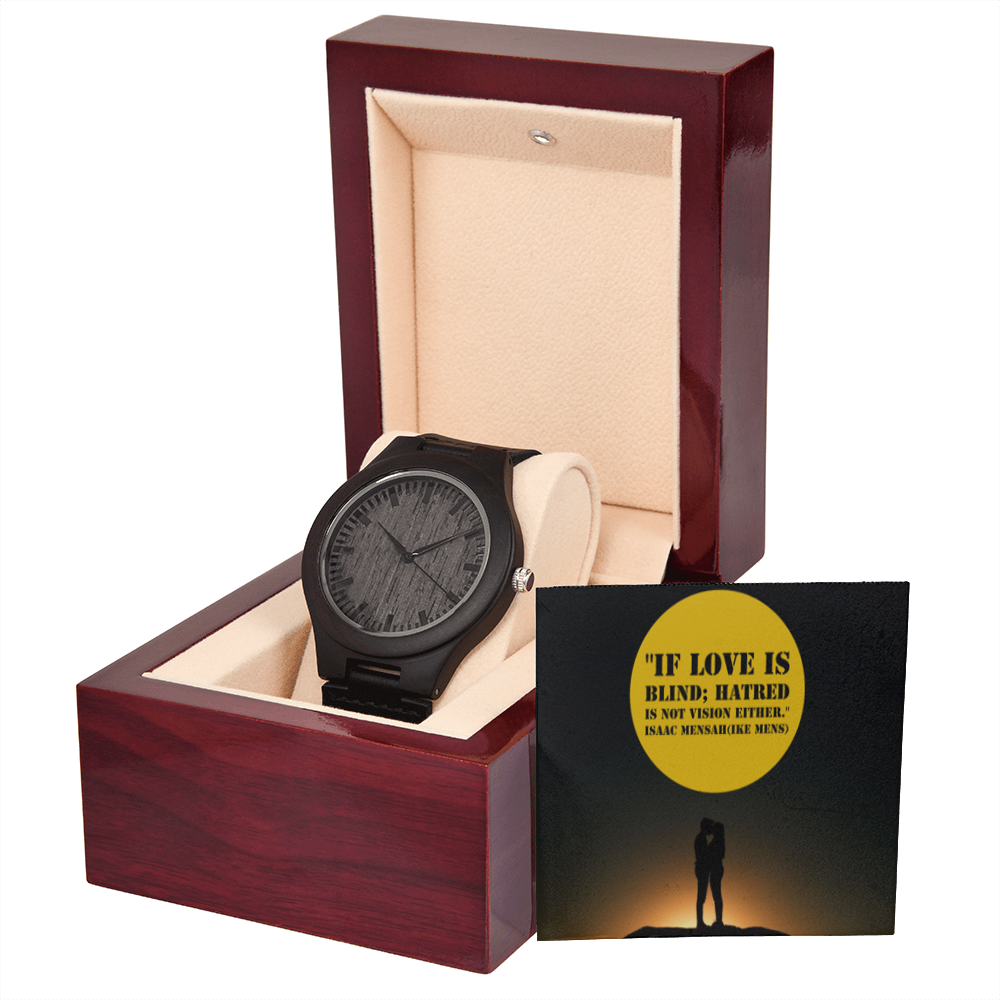 IKE MENS QUOTE WOODEN WATCH