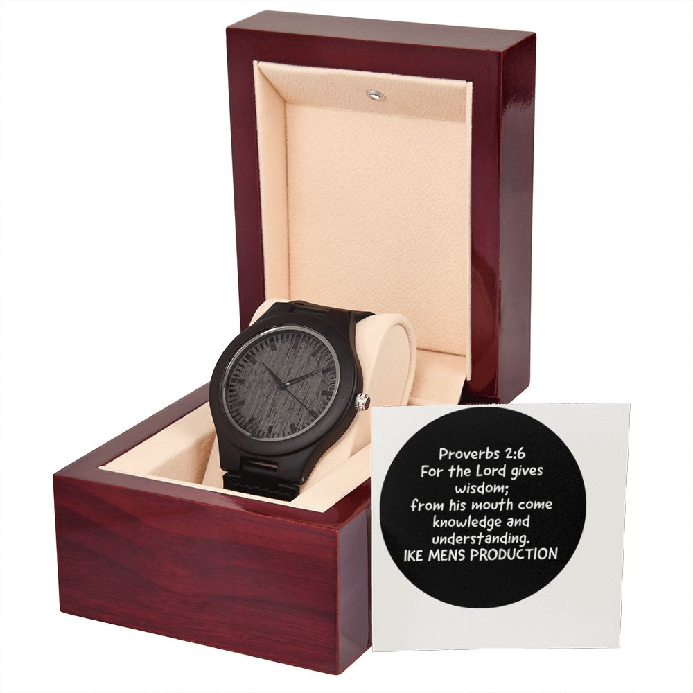 WOODEN WATCH WITH PROVERBS