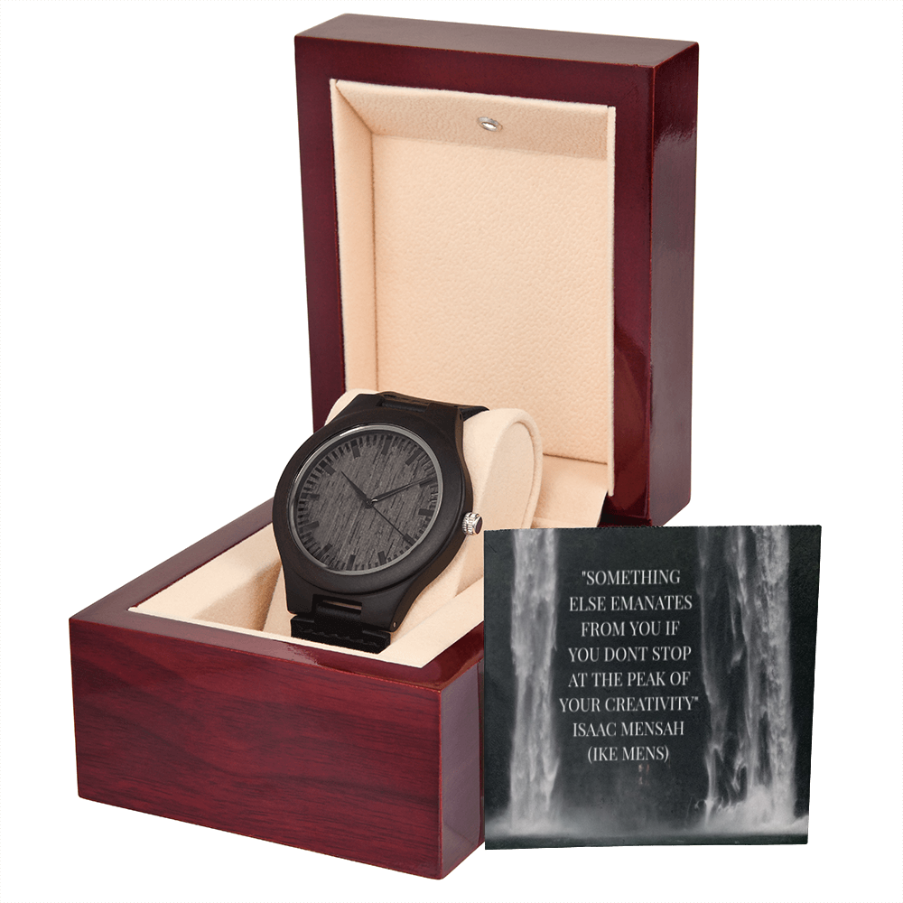 IKE MENS QUOTE WOODEN WATCH