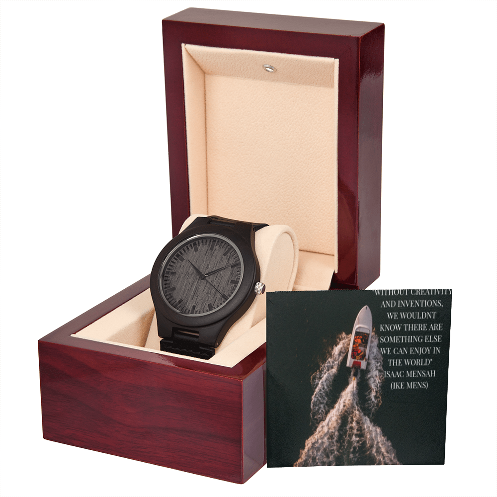 IKE MENS QUOTE WOODEN WATCH