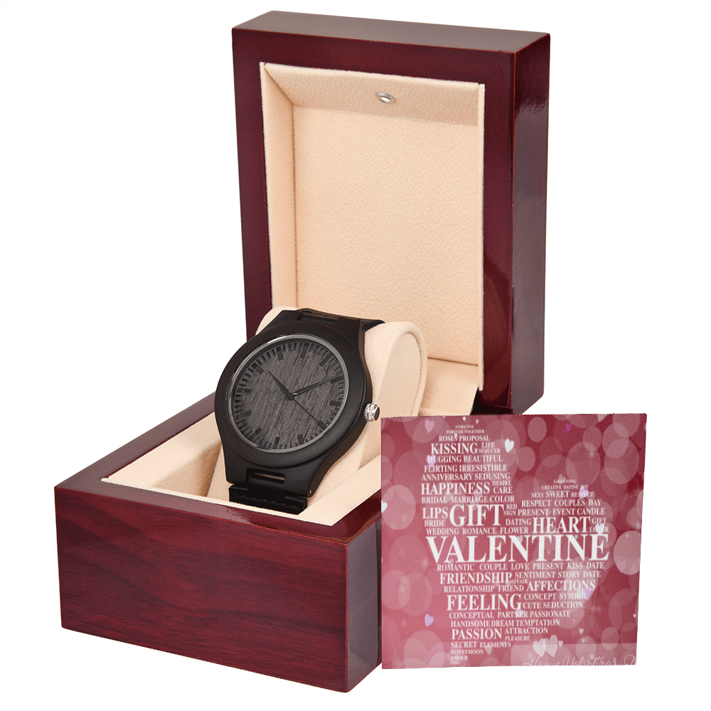 HAPPY VALENTINE'S DAY WOODEN WATCH