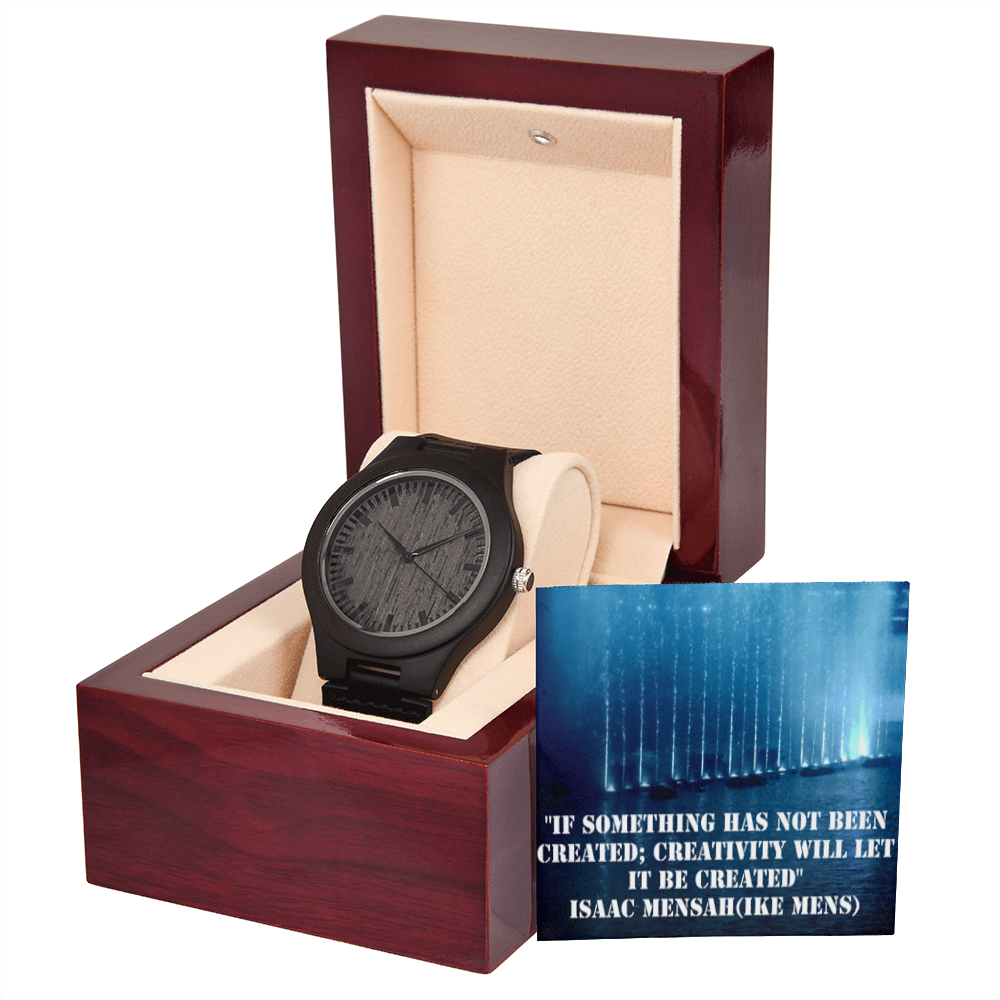 IKE MENS QUOTE WOODEN  WATCH