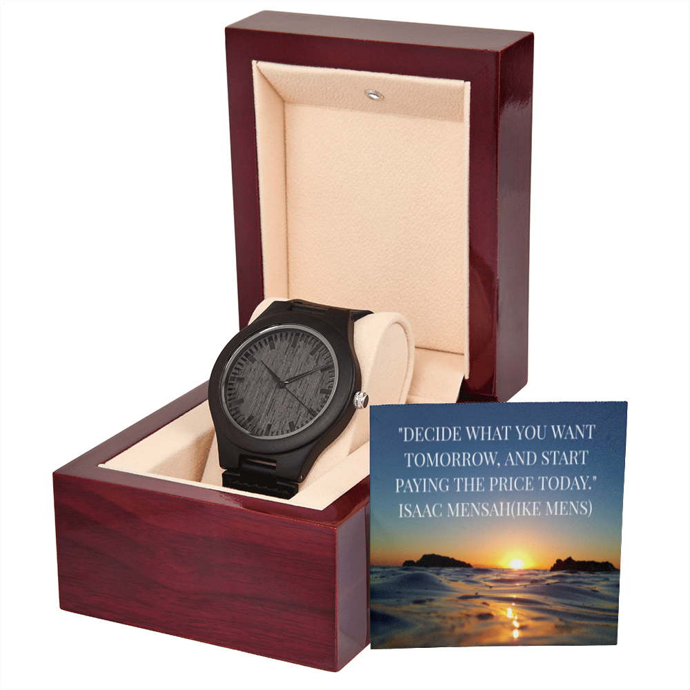 IKE MENS QUOTE WOODEN WATCH