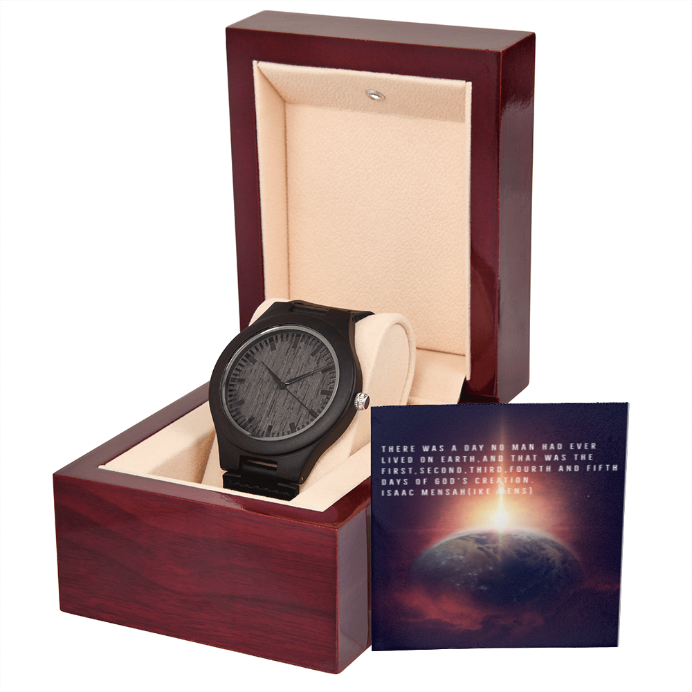 IKE MENS QUOTE WOODEN WATCH