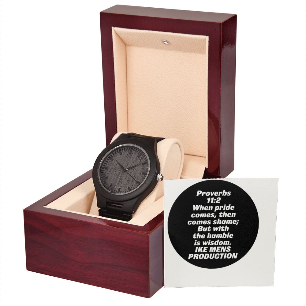 WOODEN WATCH WITH PROVERBS