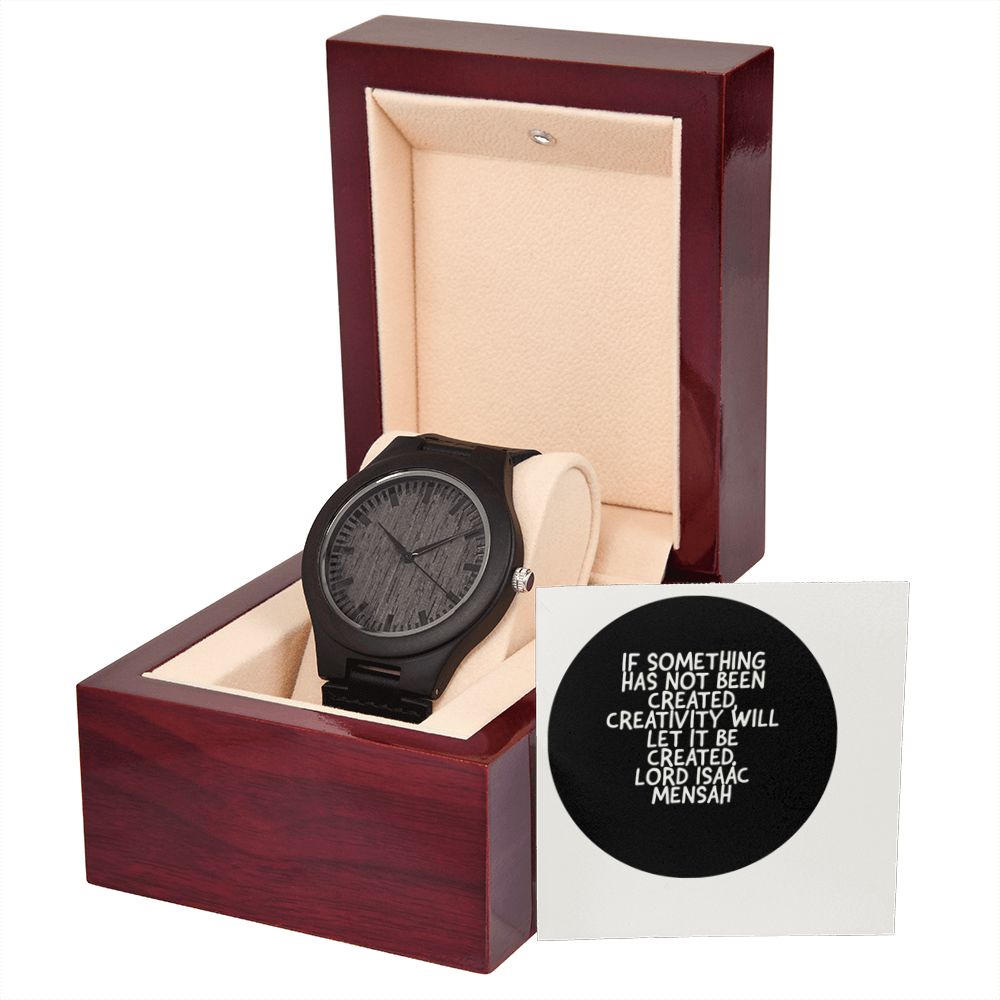 IKE MENS QUOTE WOODEN WATCH
