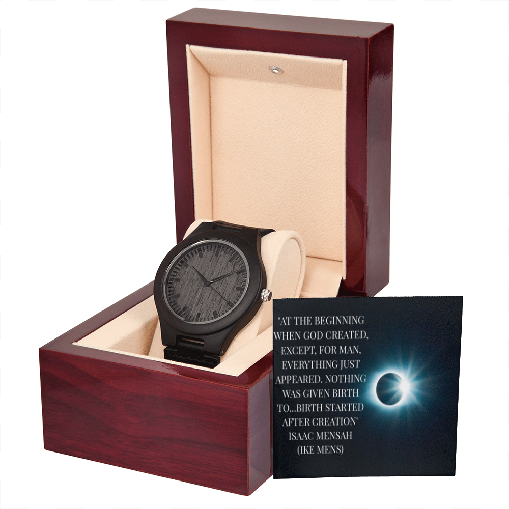 IKE MENS QUOTE WOODEN WATCH