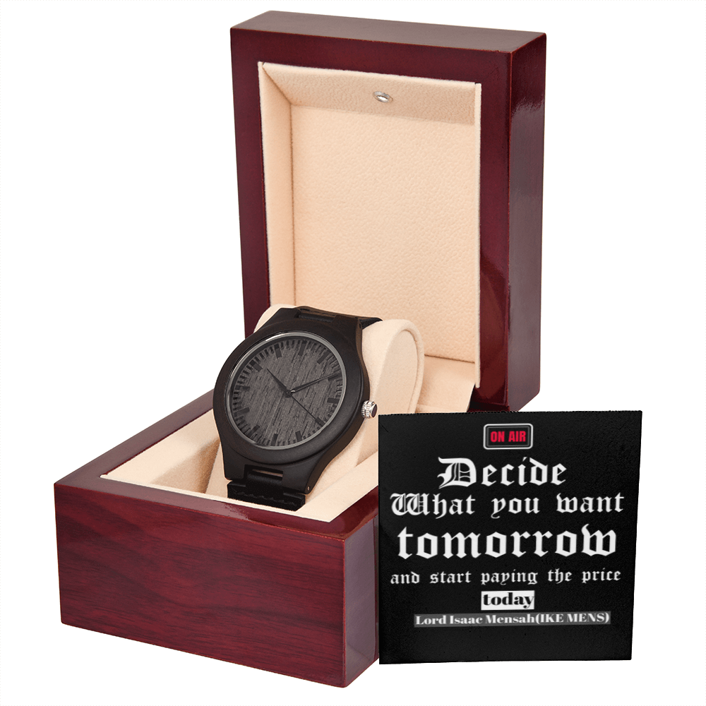 IKE MENS QUOTE WOODEN WATCH