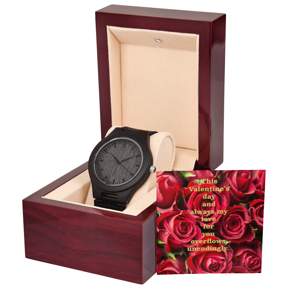 HAPPY VALENTINE'S DAY WOODEN WATCH