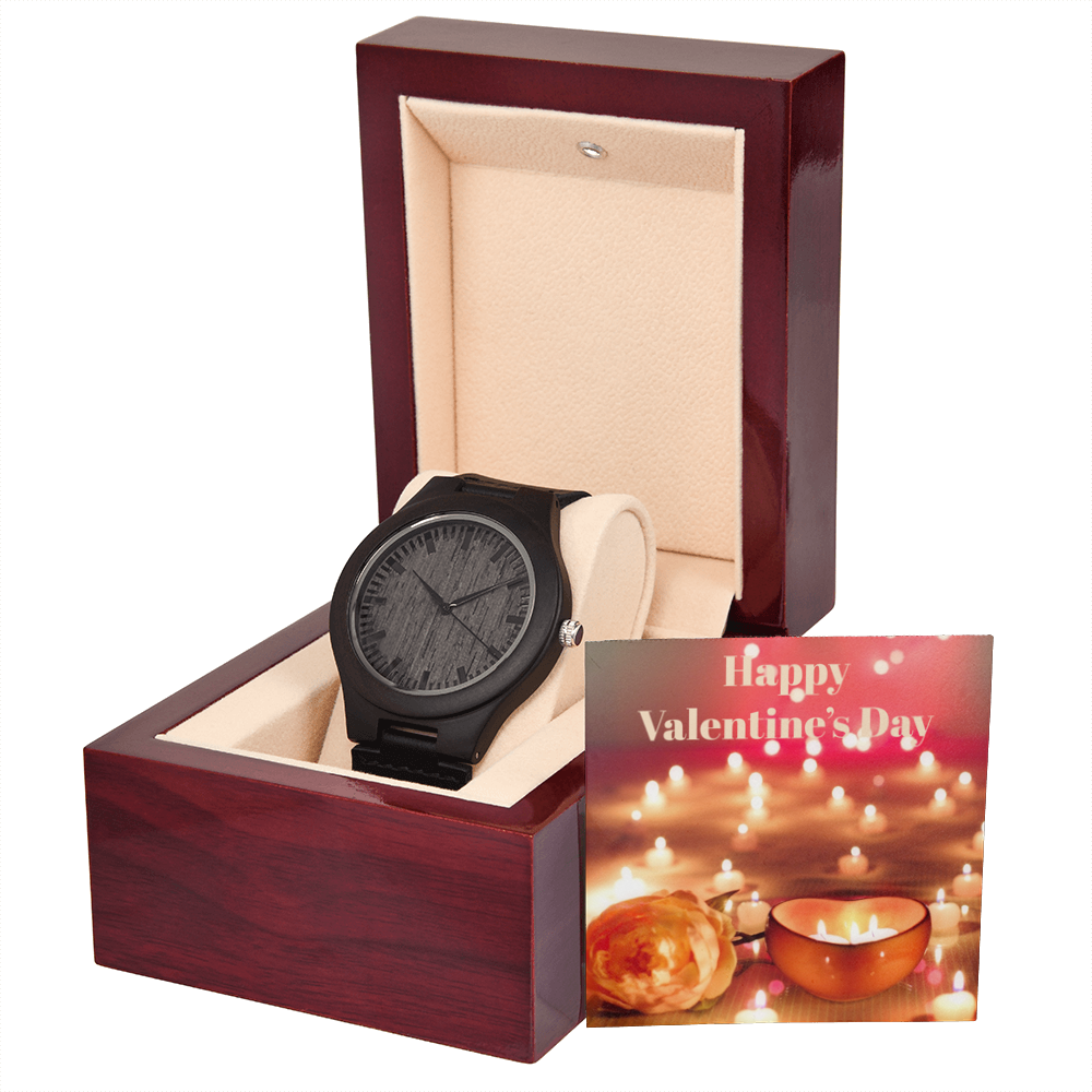 HAPPY VALENTINE'S DAY WOODEN WATCH