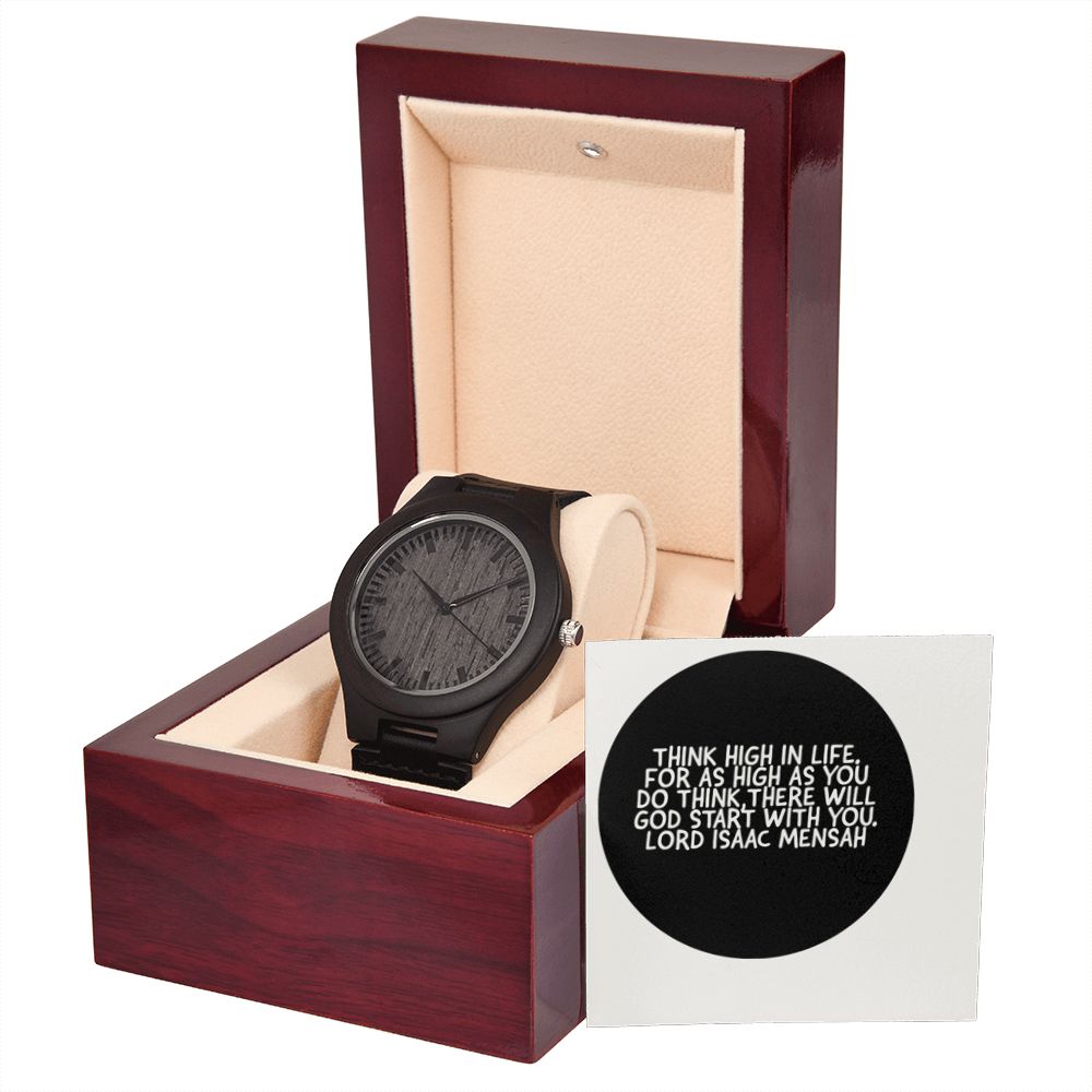 IKE MENS QUOTE WOODEN WATCH