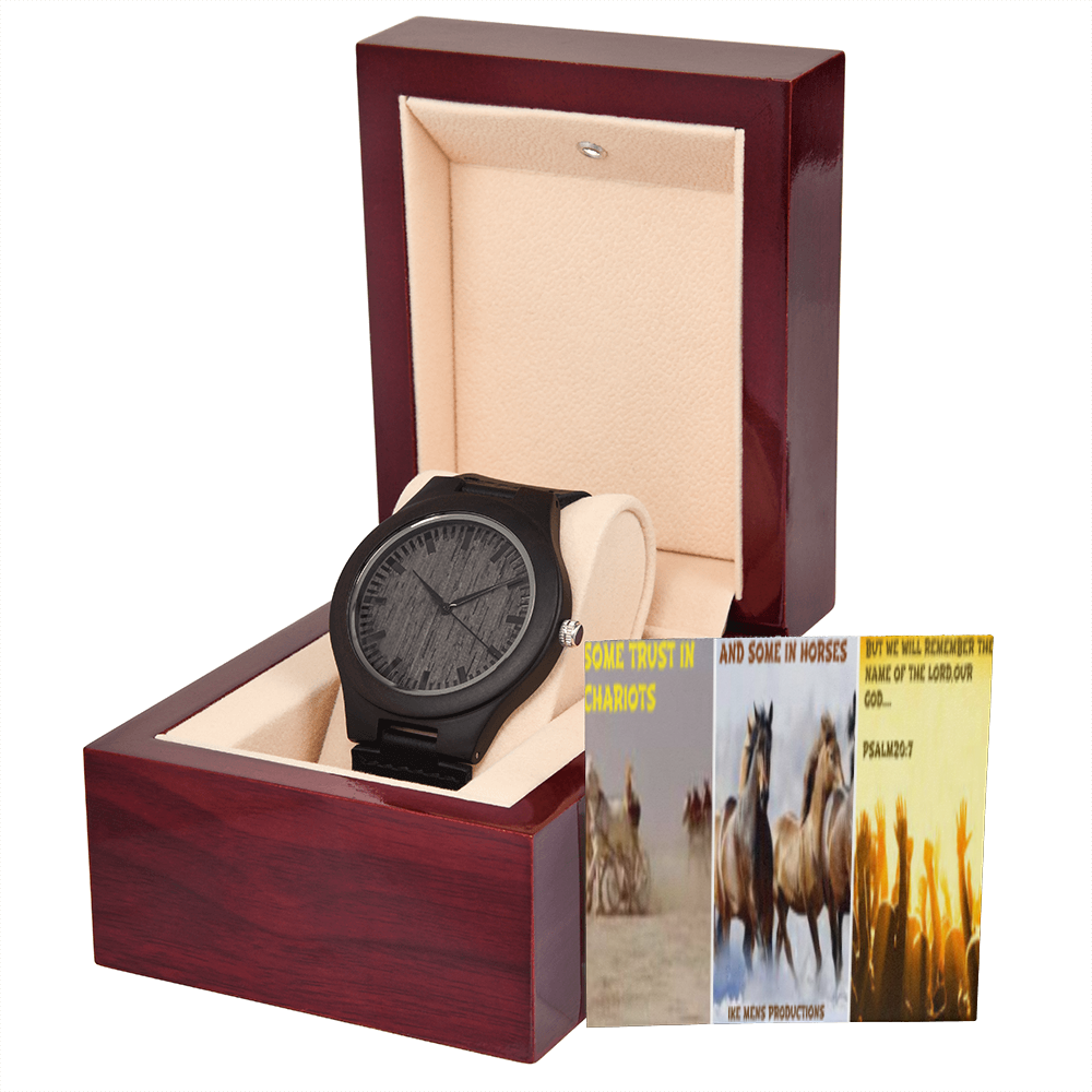 IKE MENS  SCRIPTURE COLLAGE WOODEN WATCH