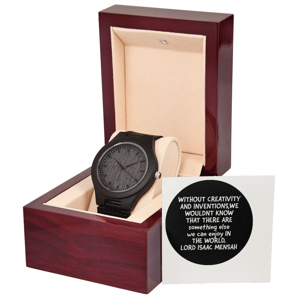 IKE MENS QUOTE WOODEN WATCH