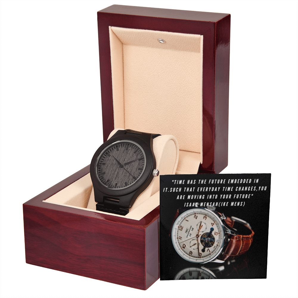 IKE MENS QUOTE WOODEN WATCH