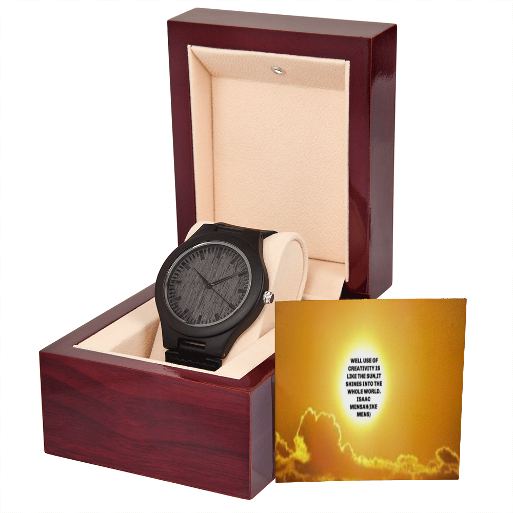 IKE MENS QUOTE WOODEN WATCH